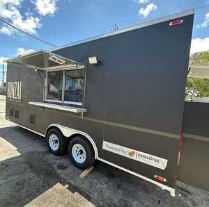 Remorque de camion-restaurant BONZAII 5,8 m à double essieu tandem, carrosserie en aluminium, construction en acier, cuisine mobile extérieure - Product Image 2