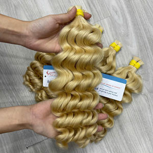 Extensiones de cabello humano vietnamita 100%, cabello a granel sin trama, cabello a granel de onda profunda para trenzar en muchos colores - Product Image 1