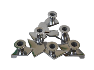 Portavelas pulido con espejo de Metal fundido para decoración del hogar, portavelas con Base de unión para cinco usos - Product Image 3