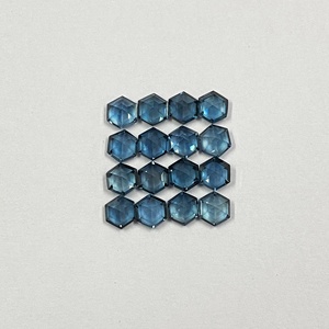 Topaze bleue de Londres naturelle de 8mm de la meilleure qualité, hexagone à facettes, pierre précieuse de guérison en vrac, prêt à l'achat, fournisseur en gros - Product Image 2