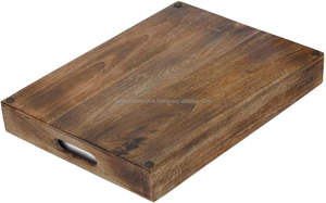 Bandejas de servicio anidadas de madera Bandejas de madera natural sin terminar con asas para manualidades y decoración Organizador de alimentos para el desayuno por FWE - Product Image 4