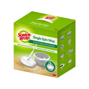 3M Scotch Brite T6 Kompakter Mikrofaser-Spin-Mopp mit einem Eimer, 1/Packung, Nachfüllung erhältlich, Reiniger, Küche, Home Office