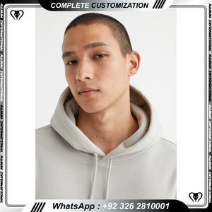 Sweat à capuche surdimensionné en coton éponge française 400gsm personnalisé de haute qualité Épaule tombante en polaire épaisse avec motif brodé pour l'hiver - Product Image 5