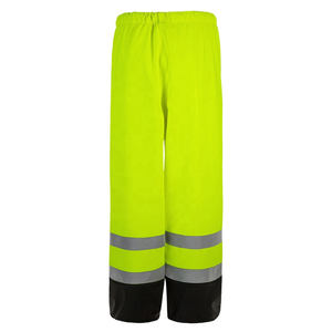 Pantalon de travail réfléchissant pour hommes Pantalon de travail décontracté haute visibilité avec poches à taille élastique et cordon de serrage et poches cargo - Product Image 2