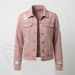 Offre Spéciale Veste en Jean pour Femme Classique Boutons Devant Col Revers Manches Longues Couleur Personnalisée Mode Casual Tendance - Product Image 1