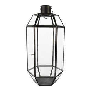 Farol de Cristal con Marco Negro Hecho a Mano - Farol de Vela Geométrico de Alta Calidad Resistente al Viento para Exteriores, Venta al por Mayor para Organizadores de Eventos - Product Image 5