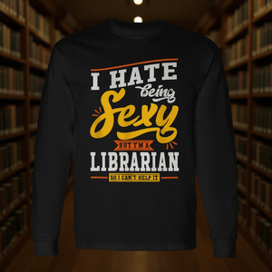 T-shirt à manches longues avec citation sexy pour le personnel de bibliothèque, design accrocheur pour les employés de bibliothèque - Product Image 3