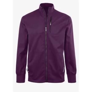 Conjuntos de uniformes médicos unisex tejidos con cremallera, chaqueta de enfermería de secado rápido, transpirable y cómoda para verano, con logotipo y color personalizables. - Product Image 6