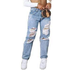 Nuevo Diseño, Jeans de Mezclilla para Mujer, Corte Ajustado, 100% Algodón, Secado Rápido, Pantalones, Logotipo Personalizado OEM, Jeans de Mujer de Alta Calidad al por Mayor - Product Image 1