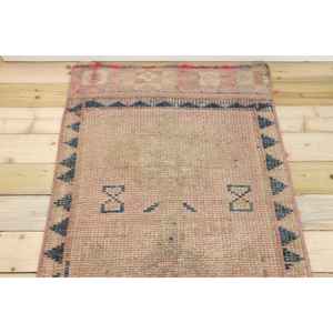 Tapis turc vintage 2,9x10,4 pi (87x317 cm), tapis abstrait marron - Product Image 3