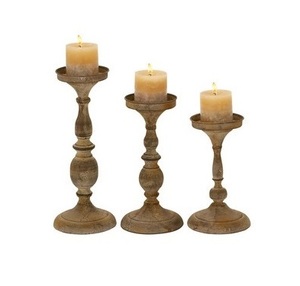 Portavelas de Madera Maciza para Velas de Pilar con Acabado Artesanal de Primera Calidad, Edición Navideña Ecológica, Forma Elegante - Product Image 4