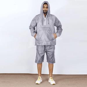 Conjunto corto cortavientos de nailon de 2 piezas para hombre 2024, transpirable, ajuste relajado, diseño estampado Unisex para la temporada de otoño e invierno - Product Image 5