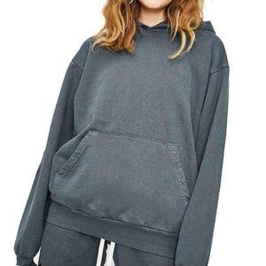 Dernière conception Fabriqué au Pakistan Sweats à capuche délavés à l'acide Service OEM Vente en gros Sweats à capuche délavés à l'acide pour femmes - Product Image 5