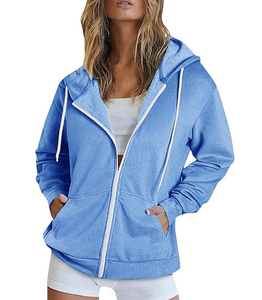 Vente en gros – Sweat à capuche décontracté pour femme, imprimé, tricoté, 100 % coton molletonné 320 g/m², coupe oversize, anti-rétrécissement, anti-boulochage, collection automne - Product Image 3