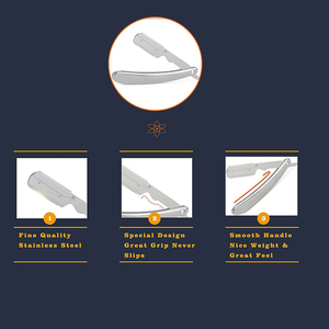 Maquinilla de afeitar para Barba antigua con Cuchilla desechable, cuchillo de afeitar para peluquero, mango plegable de Metal, afeitadora para peluquero - Product Image 6