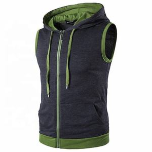 High Quality Men Fashion Casual Wear Gym <b>Hoodies</b> Wholesale <b>Sleeveless</b> Fitness <b>Hoodies</b> Spandex / Cotton Breathable Gym <b>Hoodies</b> - Product Image 3