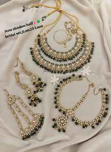 High Quality Ethnic Gold Plated Bridal Jewelry Set Zircon-Embellished Shadow <b>Choker</b> Necklace Earrings Maang Anniversary Party - Product Image 2