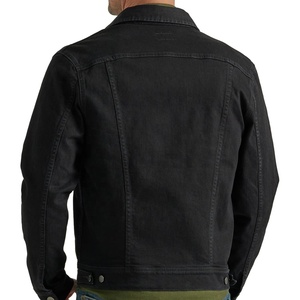 Chaquetas vaqueras negras personalizadas para hombre Abrigo Vaquero de algodón 100% elegante Diseño de ropa de calle informal Chaqueta vaquera al por mayor - Product Image 5