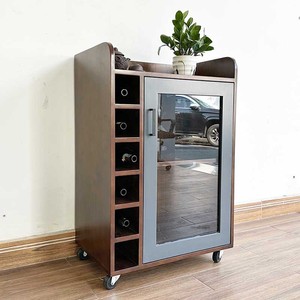 Natural Wood Solid <b>Wine</b> Cabinet Portable Mini - Product Image 3