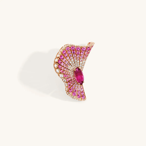Pendientes de Diamantes y Zafiro Rosa de Lujo para Mujer, Oro Rosa de 18K, Rubí Marquesa, Joyería Fina - Product Image 2