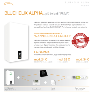 Chaudière à gaz à condensation Ferroli Bluehelix Alpha 24C ErP 25 kW pour méthane ou GPL Catégorie de produit Chauffe-eau au gaz - Product Image 2