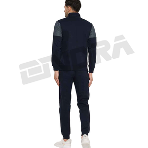 Chándal para hombre de alta calidad hecho con 100 por ciento de algodón diseño de cuello alto con cremallera completa en multicolor perfecto para deportes de gimnasio - Product Image 3