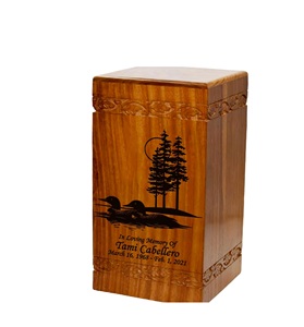 Wooden Cremation <b>Urn</b> <b>Large</b> Size Human Funeral <b>Urn</b> with Personalization (Ducks) Cremation Funeral Handmade Burial <b>urns</b> - Product Image 1