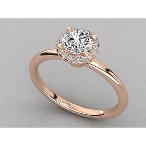 Bague solitaire en or 18 carats avec diamant pour femme, design brillant - Product Image 3
