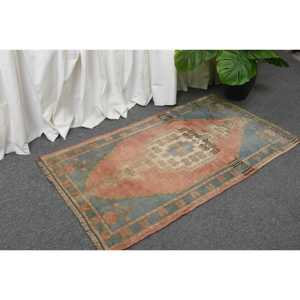 Rug, 1.8x3.2 ft Vintage Rug, <b>Red</b> Ombr Rug <b>Wool</b> - Product Image 3