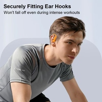 Écouteurs sans fil à réduction de bruit, design léger avec crochet d'oreille pour un port confortable, commande tactile, écouteurs Bluetooth