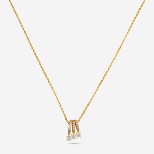 92.5 Silver Pendant Chain Rhodium Gold Plated Featuring Zircon Diamond Pearl Main Stones Religious Style 191336 for Engagement - Product Image 1