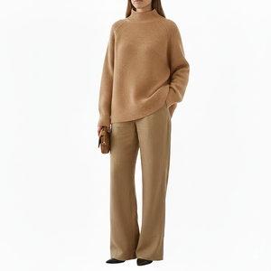 Women Embroidered <b>Fleece</b> Knitted Relaxed Fit Oversized Turtleneck Sweatshirt Casual Winter Pullover Street Style <b>Top</b> Cozy Daily - Product Image 1