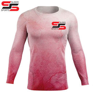 Rash Guard imprimé par sublimation en gros pour hommes t-shirt de surf à manches longues de compression pour hommes Rash Guard - Product Image 3