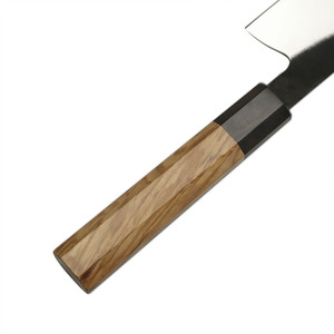Venta al por mayor personalizado de alta calidad OEM ODM servicio japonés chef profesional cuchillo de cocina con acabado negro Mango de madera de olivo - Product Image 5