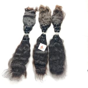 Machine double trame en gros 100% faisceaux traitement brut vierge indien aucun tissage vague naturelle Extensions de cheveux humains en vrac - Product Image 5