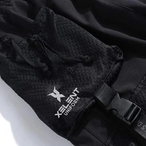 Cyberpunk Streetwear Hommes Harajuku Techwear Pantalon Ruban Multi Poche Pantalon US Taille Hip Hop Noir Cargo Ninja Pantalon - Product Image 3