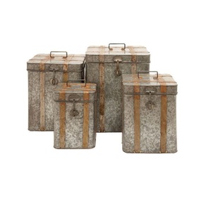 Rectangular Galvanized <b>Storage</b> <b>Container</b> Elegant Durable And Functional Organizer For Pantry <b>Kitchen</b> And Everyday Home Uses - Product Image 4