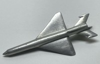 Modèle d'avion MiG en aluminium artisanal, décoration d'intérieur Art Déco, objet de collection vintage, miniature à poser sur table