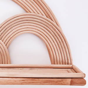 Estante decorativo de pared de ratán natural hecho a mano de calidad superior en forma de Arco Iris para decoración del hogar hecho en proveedor de Vietnam - Product Image 2
