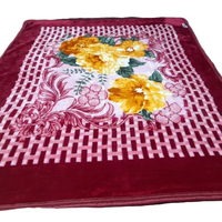 Couverture polaire tricotée double couche 100 % polyester avec logo personnalisé, doublure Sherpa, douce, rayée, pour toutes les saisons, unie