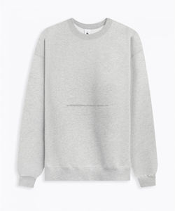 OEM Hommes Gris Sweat Ras Du Cou Hoodies Pull Coton Streetwear Grande Taille Vente En Gros Charbon De Bois Vêtements De Mode - Product Image 3