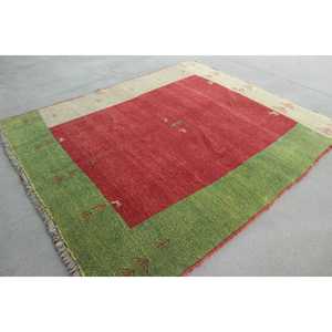 Tapis turc vintage, grand tapis de 6,7x7,9 pieds (204x240 cm), tapis en laine persan rouge - Product Image 3