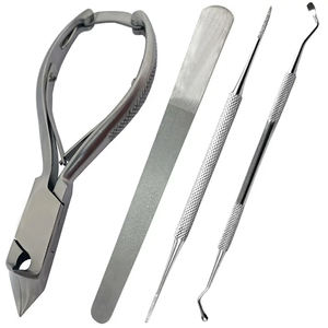 Kit d'outils de soin des ongles de pédicure en acier inoxydable chirurgical Instruments de podologie à poignée antidérapante Ensemble d'instruments de podologie 4 pièces - Product Image 1
