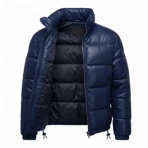 Veste d'hiver moderne à capuche en cuir rembourrée avec un confort thermique amélioré, intérieur doux, design imperméable et respirant - Product Image 3