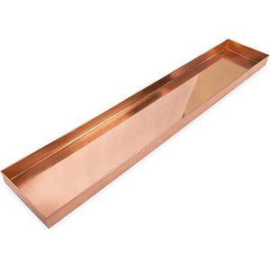 Plateau décoratif en cuivre de luxe avec poignées en cuir - Plateau de service rectangulaire en métal pour table basse, pouf et décoration de mariage - Product Image 4