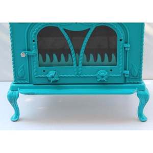 Estufa de Leña Moderna Independiente DORELLO SOBA Modelo MF105 Turquesa para Calefacción Exterior - Product Image 4