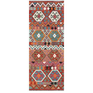 Alfombra Kilim de Maimana, Afganistán, 204 x 79 cm - Product Image 1