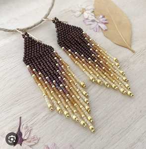 ต่างหูลูกปัดแก้วเมล็ดทำด้วยมือสำหรับสวมใส่สบายๆและงานปาร์ตี้ - Product Image 5