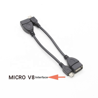 Kabel USB 2.0 OTG USB A Female ke Micro USB Male 14cm Kabel Adaptor Pendek untuk Tablet Android Flash Drive Keyboard Mouse MOQ Rendah