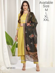 El último diseñador de Fab Zone, secuencia de bordado de seda de algodón puro, conjunto Kurti impreso, Sari indio étnico alto, fiestas festivas - Product Image 2